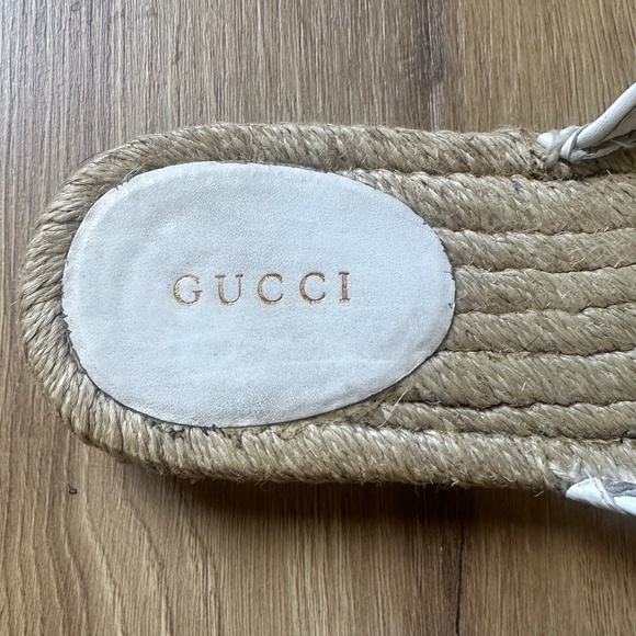 Gucci White Quilted Pattern Espadrille Mules | Authentic - Picture 12 of 14